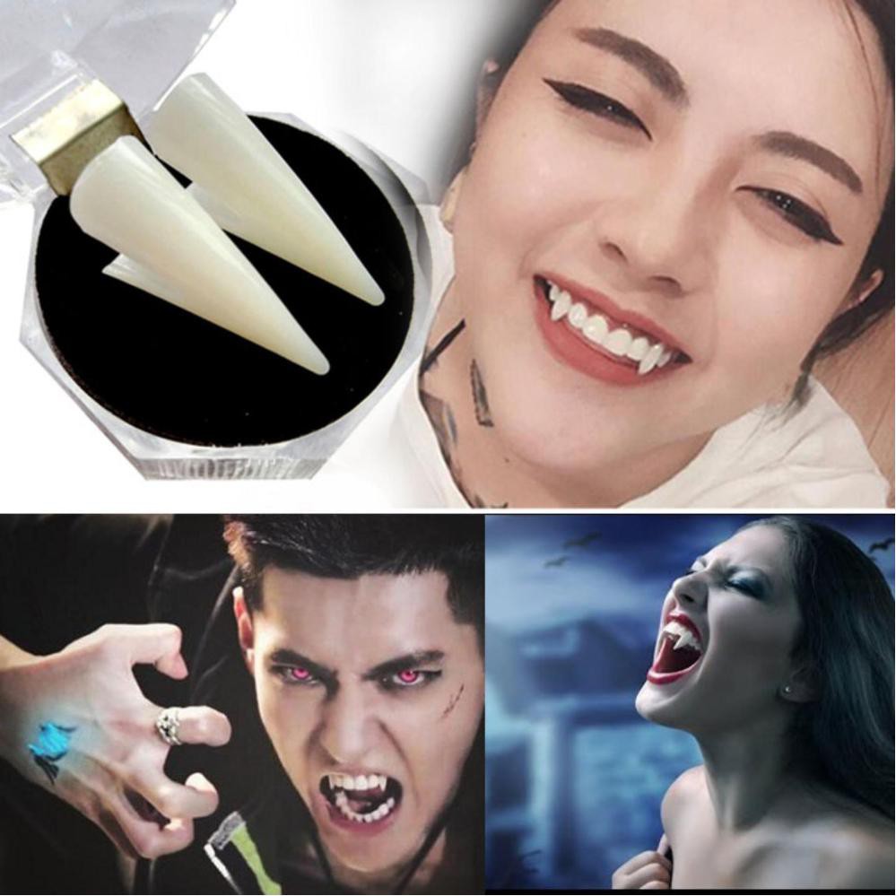 FOLLOW TẶNG 3KHÀNG CÓ SẴN Set 2 Răng Nanh Giả Hóa Trang Ma Cà Rồng Dracula Vampire Halloween CHỌN MẪUVOUCHER 100K