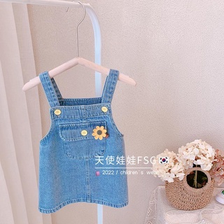 Đầm yếm denim thời trang mùa xuân mới 2022 dành cho bé gái - ảnh sản phẩm 5