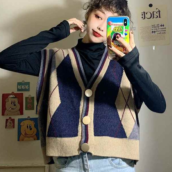 Korean fashion V-neck knitted cardigan women's jacket | BigBuy360 - bigbuy360.vn