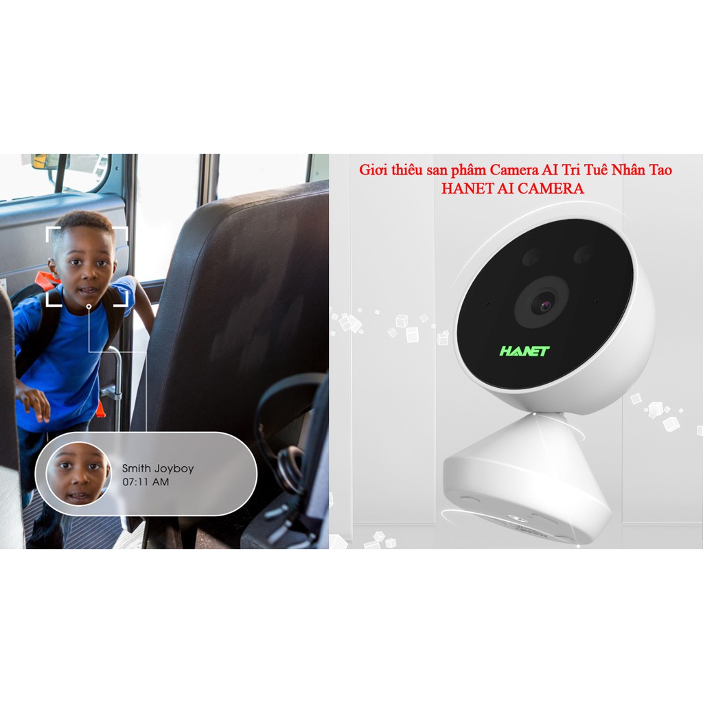 Camera wifi AI Hanet HA1000 ống kính 2K-Camera trí tuệ nhân tạo,chấm công khuôn mặt, giám sát báo động cực kỳ chính xác