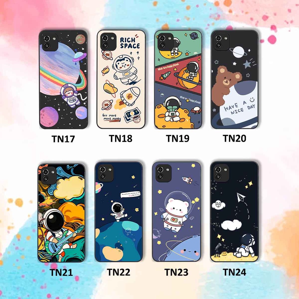 Ốp Samsung A03 in hình vũ trụ, phi hành gia bầu trời cute dễ thương