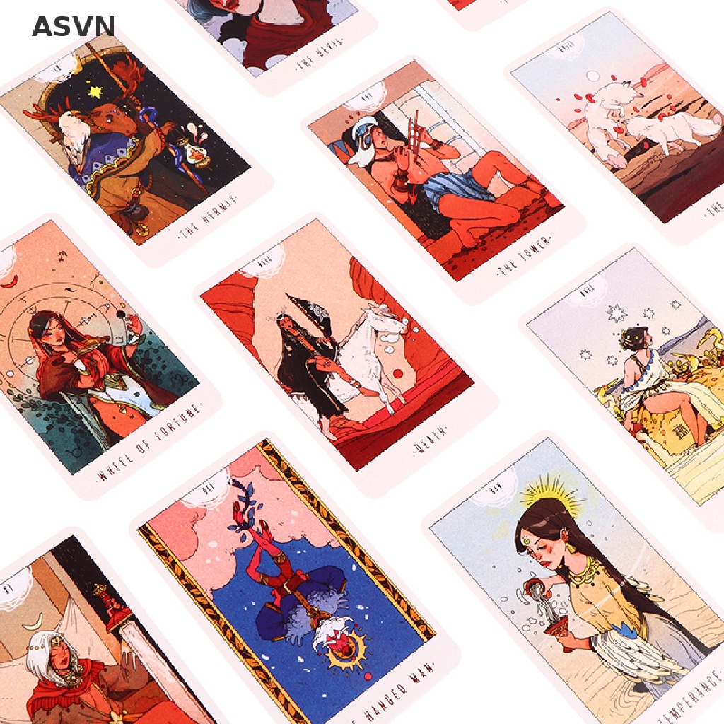 Asvn❤ Bộ Bài Tarot Trắng Giải Trí