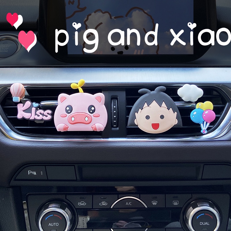 Bộ 6 Kẹp Khuếch Tán Nước Hoa Gắn Máy Điều Hòa Xe Hơi Hình Doraemon Mickey Minnie