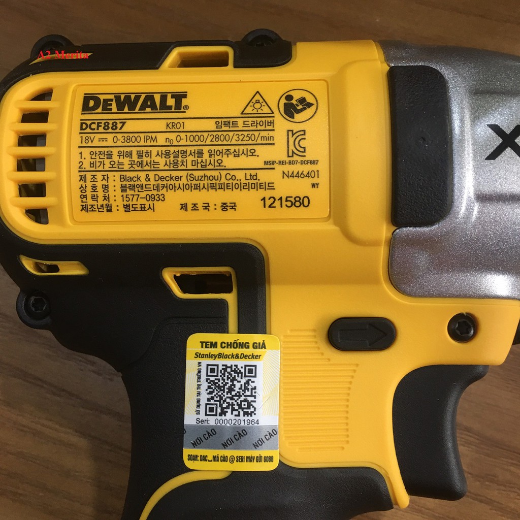 Thân Máy vặn vít dùng pin 18V không chổi than Dewalt DCF887N-KR