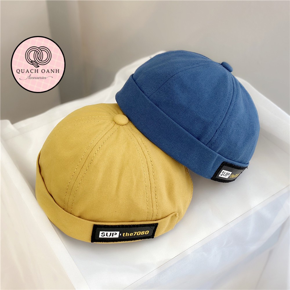 Mũ quả dưa địa chủ beanie không vành in chữ SUP the 7080 – MU58