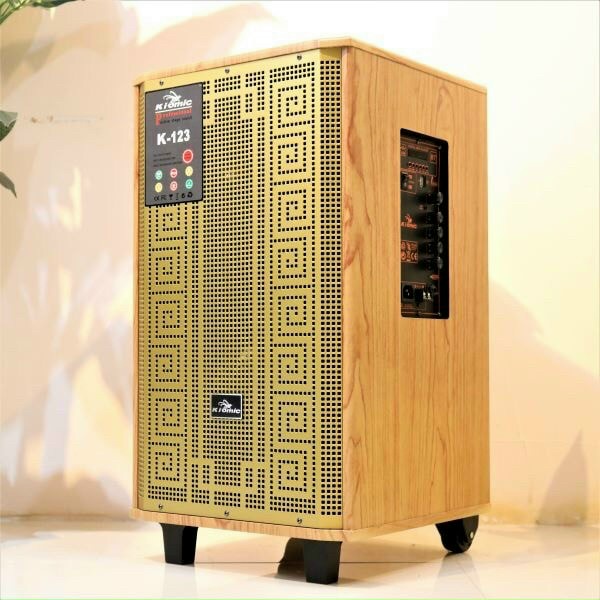 Loa kéo Kiomic K123  - Loa bass 3 tấc kèm 2 Micro âm thanh hay gia rẻ, Hàng chính hãng BH 6 tháng