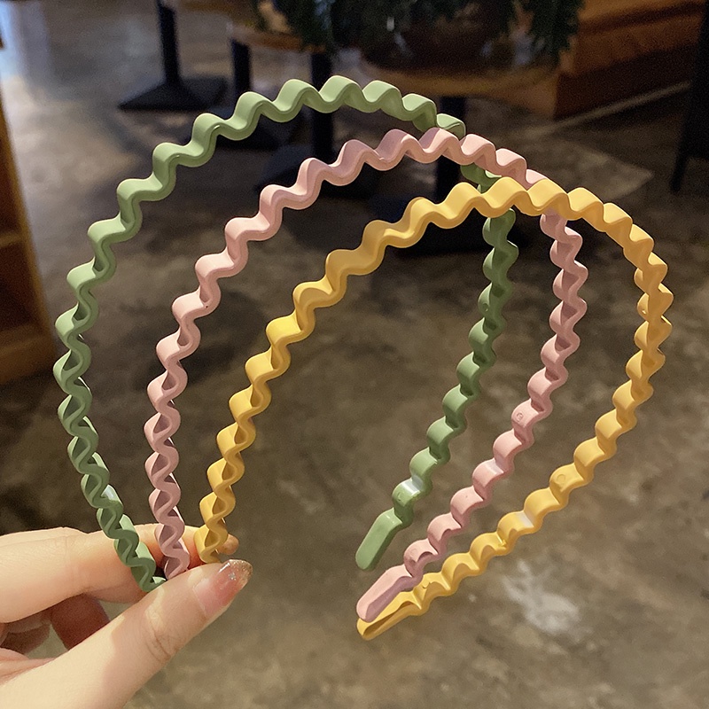 Băng Đô Gợn Sóng Bằng Nhựa Kiểu Hàn Quốc Đơn Giản Mới