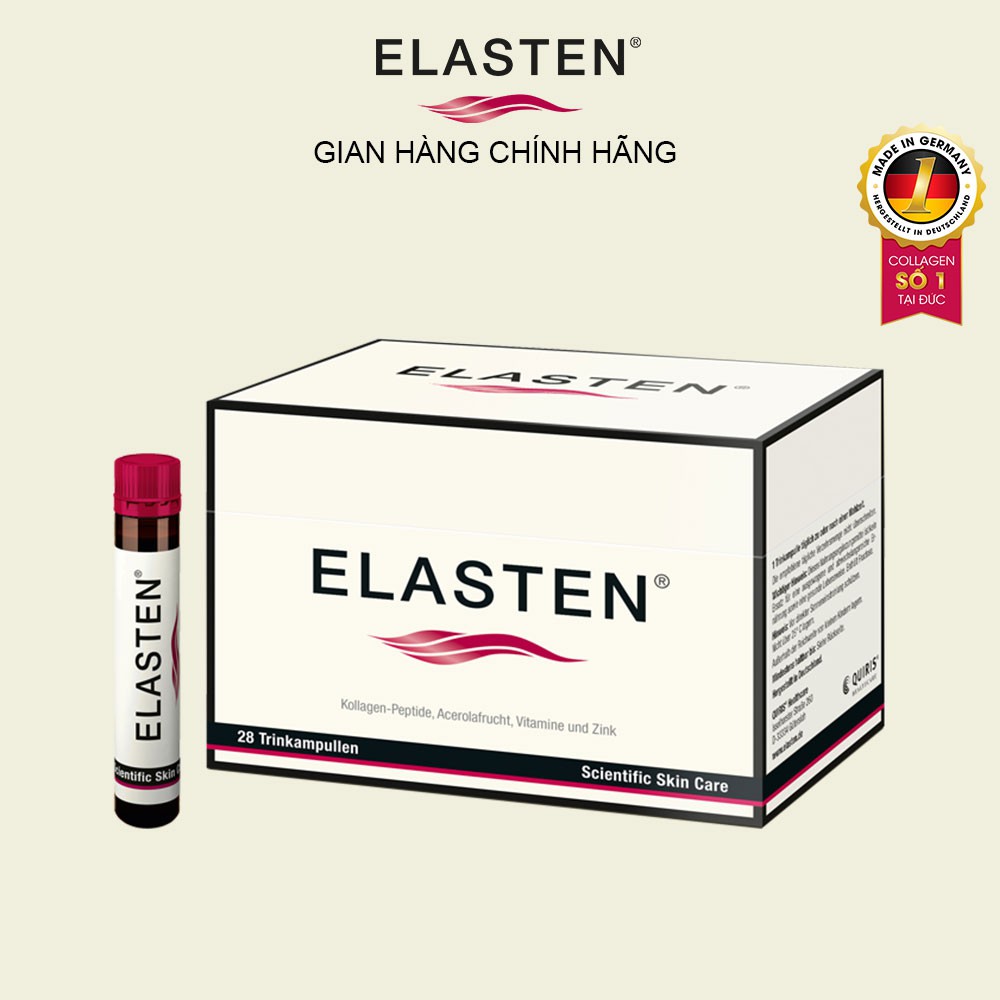 [Bán Chạy] Collagen Elasten Giúp Da Căng Mịn, Chống Lão Hóa, Tóc Chắc Khỏe - Collagen Số 1 Tại Đức 28 ống x 25ml