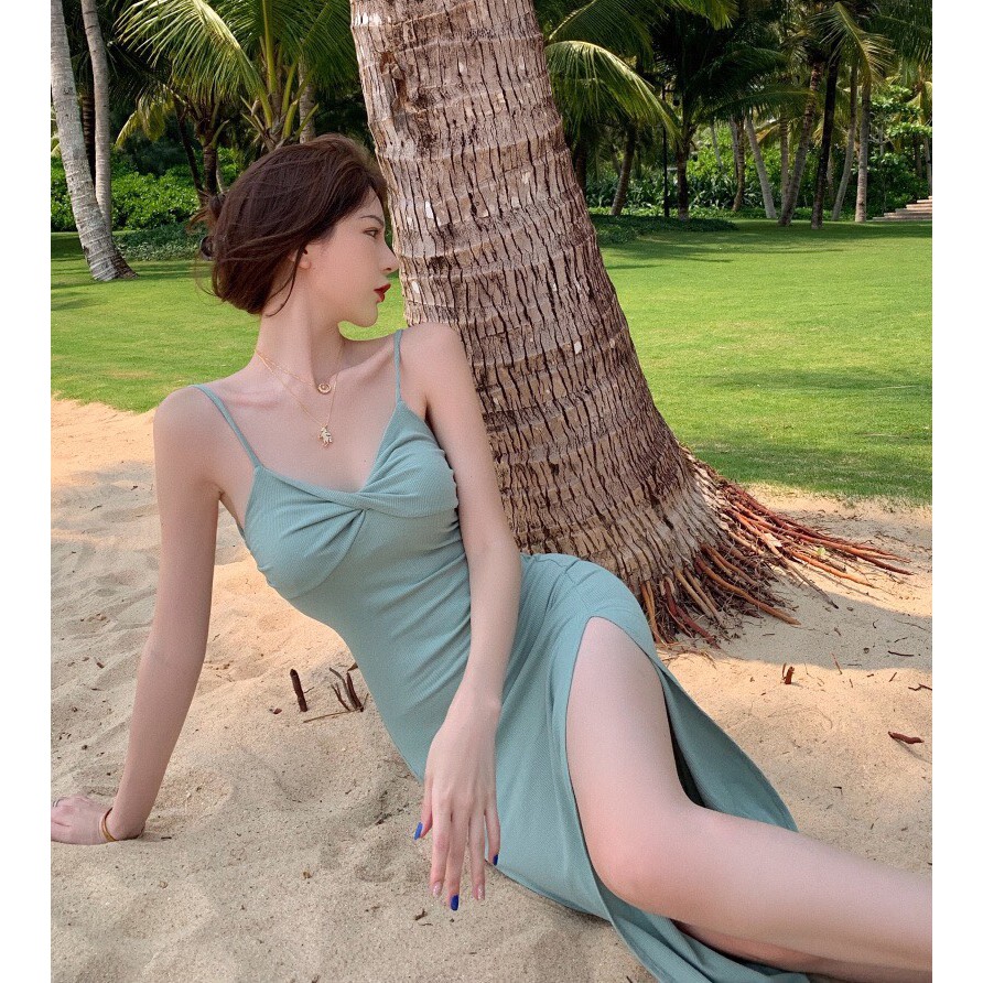 Váy Thun Tăm Body Xẻ Tà Hông Sexy