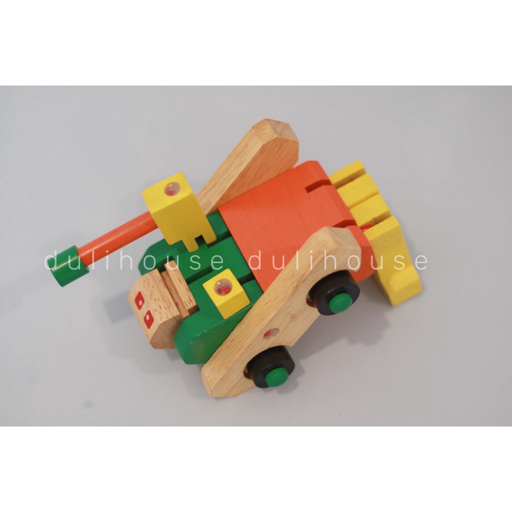 Đồ chơi gỗ xe tăng biến hình Winwintoys Giúp bé tăng cường khả năng sáng tạo Phát triển trí tưởng tượng phong phú