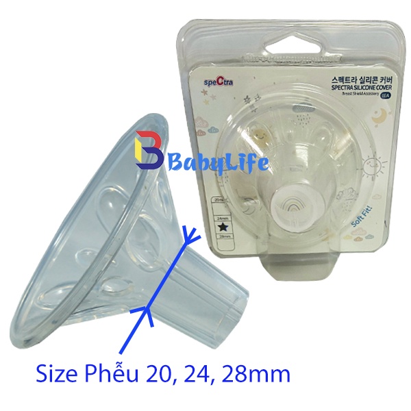 Phễu masage silicon máy hút sữa Spectra size 20, 24, 28mm