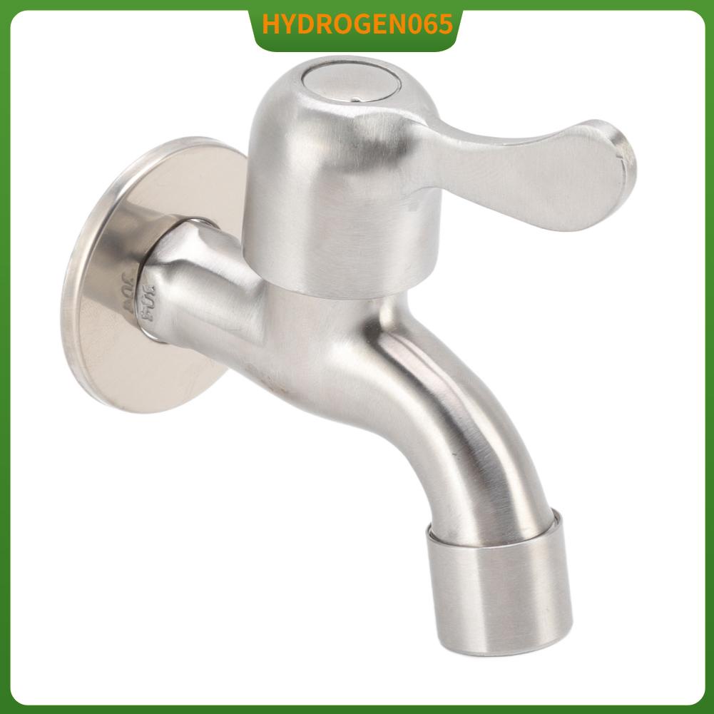 Hydrogen065 Hydrogen065 Máy giặt Vòi vòi bằng thép không gỉ Gắn tường nước lạnh đơn với bộ sủi bọt và van