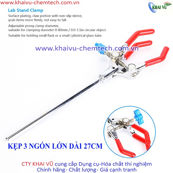 Kẹp 3 ngón (3 chấu) bằng hợp kim bền bỉ dài 19cm, 27cm (Đế không khóa)