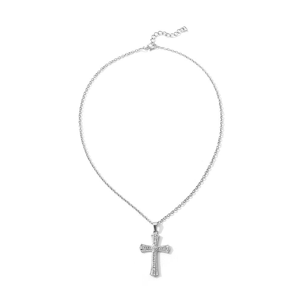 Vòng cổ Mặt Hình Thánh Giá Đính Đá Zircon Thời Trang Cho Nam Và Nữ