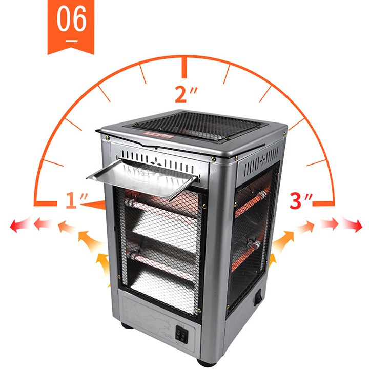 Máy sưởi - Lò sưởi 5 chiều NSB CÓ THỂ NƯỚNG ĐỒ với công suất 2000w, tự ngặt khi đổ