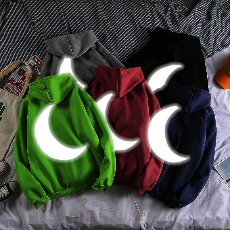 Áo Hoodie In Hình Mặt Trăng Dạ Quang Phong Cách Hàn Quốc Cho Các Cặp Đôi | BigBuy360 - bigbuy360.vn