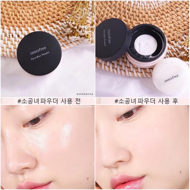 Phấn phủ bột Pore Blur Powder Innisfree (hộp xám)