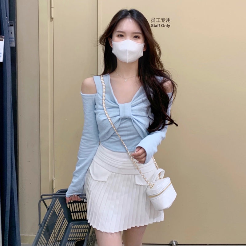 COZOK Áo Thun Tay Dài Dáng Ôm Đơn Giản Dễ Phối Đồ Thời Trang