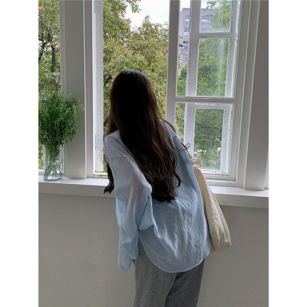 Xiaozhainv Áo Sơ Mi Tay Dài 4 Màu Thời Trang Dành Cho Nữ