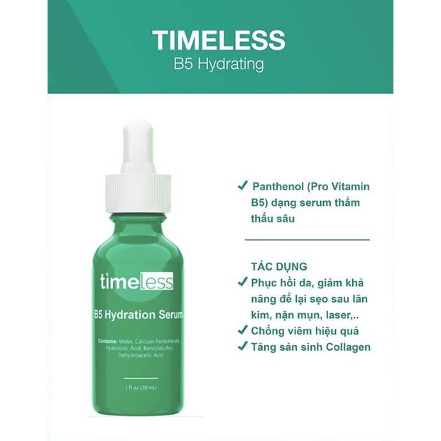 Serum phục hồi da Timeless Vitamin B5 + Hyaluronic Acid 30ml | BigBuy360 - bigbuy360.vn