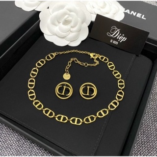 Set vòng cổ & bông tai cd trơn