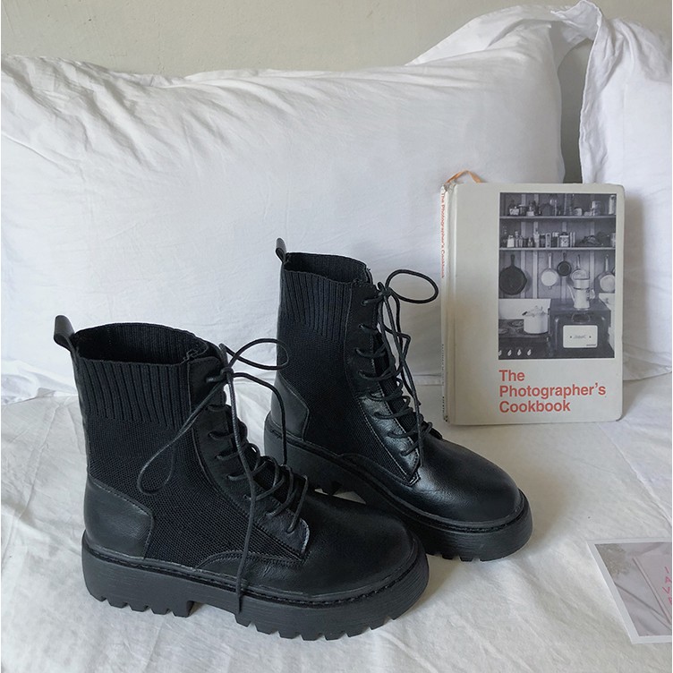 Boots da nữ basic phối chun