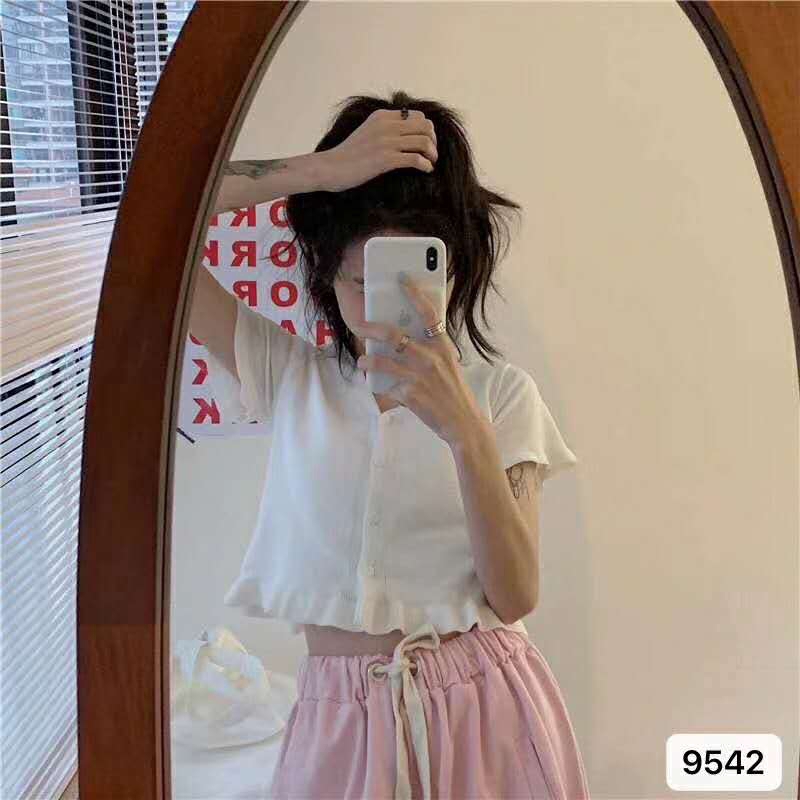 SUXI Áo Sơ Mi Ngắn Tay Cổ Chữ V Thời Trang Mùa Hè Hàn Quốc Dành Cho Nữ