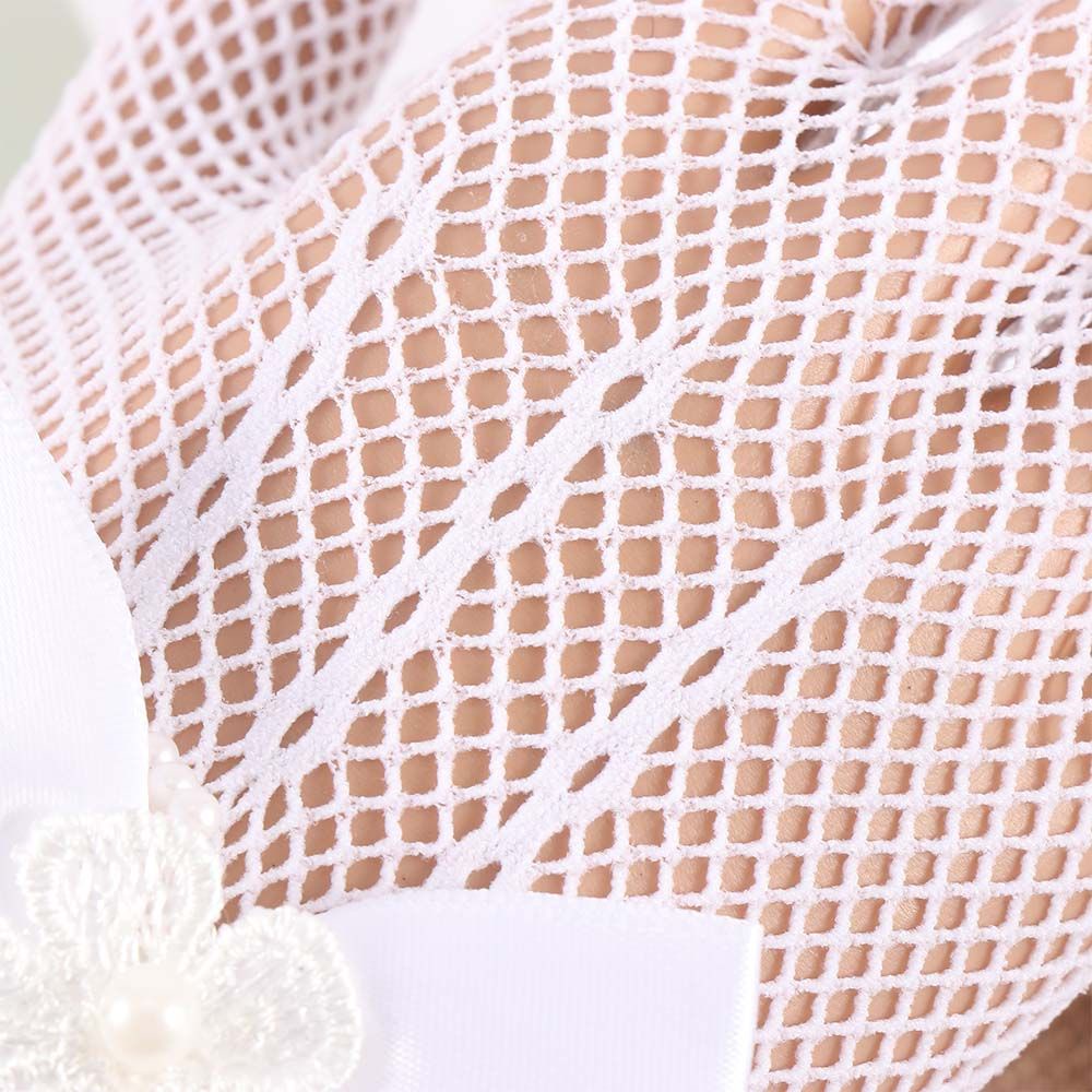 Găng tay công chúa phối ren hoa màu trơn xinh xắn cho bé gái