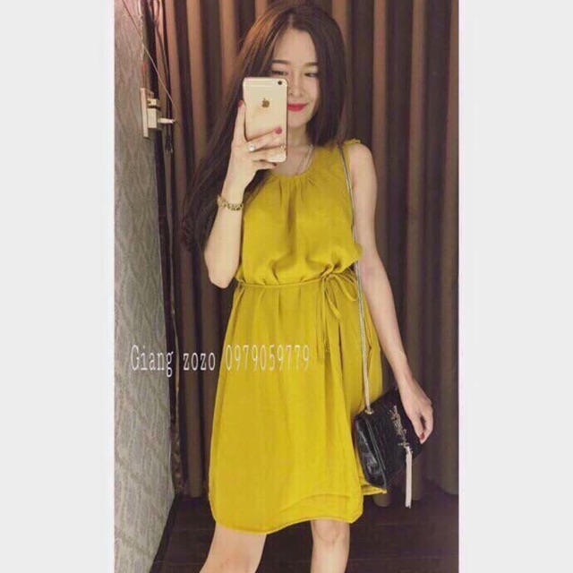 [Sale lỗ] Hàng QCL1 váy xinh màu vàng nghệ chuẩn xịn
