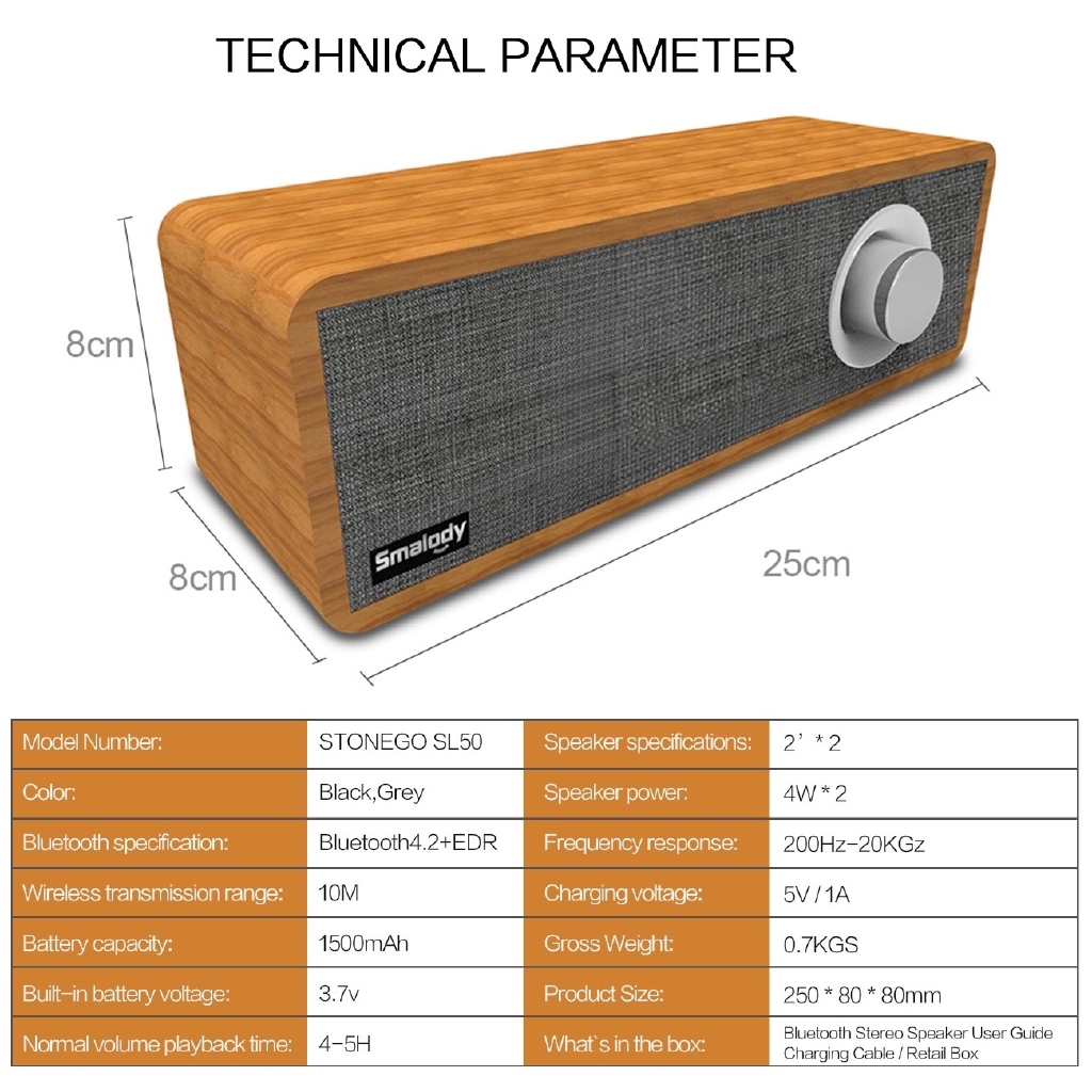 Loa bluetooth không dây bằng gỗ có đèn LED