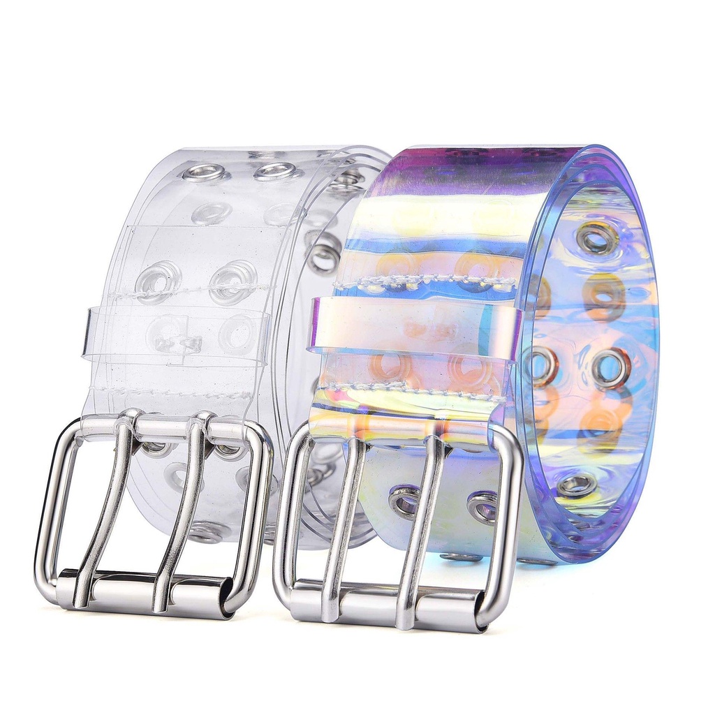Thắt Lưng Trong Suốt Khóa Ghim Bằng Nhựa PVC Cho Nữ