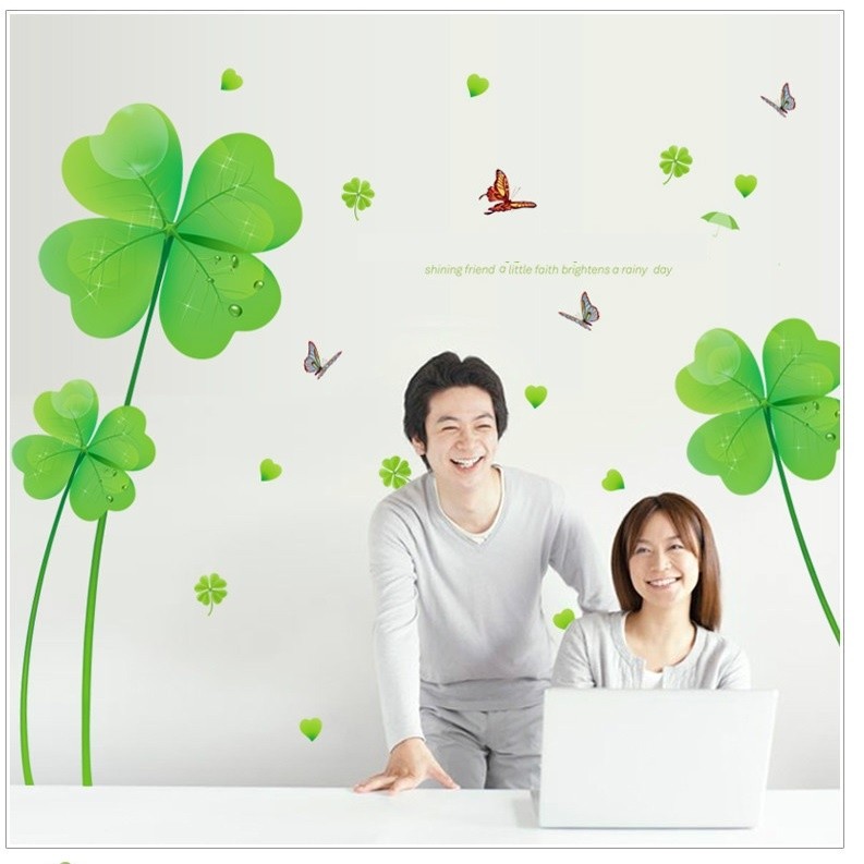 Decal dán tường Cỏ 4 lá - DH029 - PVC vinyl