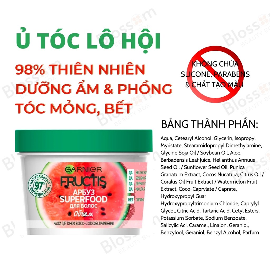 [390ml] Mặt nạ ủ tóc 3 In 1 Superfood của GARNIER Hair food Fructis Masque