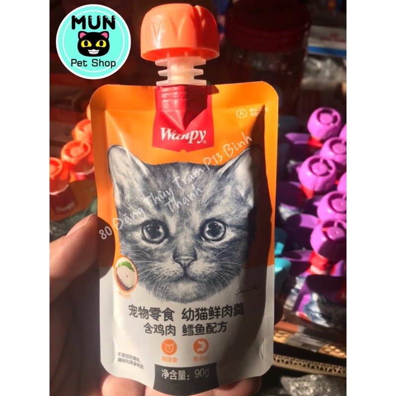 Pate cho mèo dinh dưỡng Wanpy nắp vặn 90g