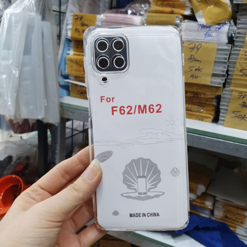 Ốp lưng Samsung F62 M62 dẻo siêu trong suốt bảo vệ camera