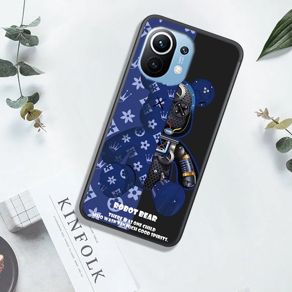 ỐP  XIAOMI MI 11 - MI 11T - MI 11 LITE -  NOTE 11 - NOTE 11 PRO  , In Hình Gấu Robot họa tiết L-V màu sắc cực đẹp.