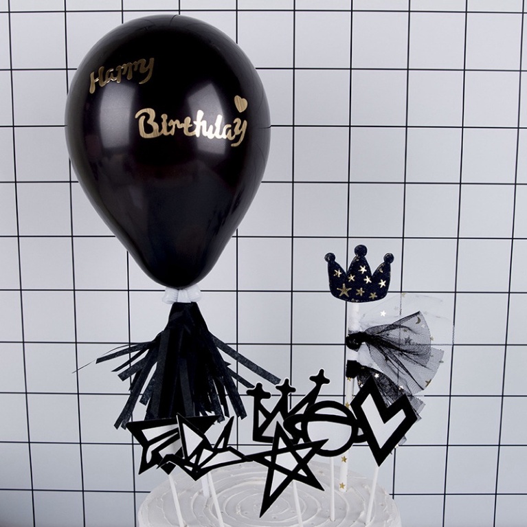 sinh nhật bánh kem trang trí  [FREESHIP] Que cắm bóng bay love và happy birthday