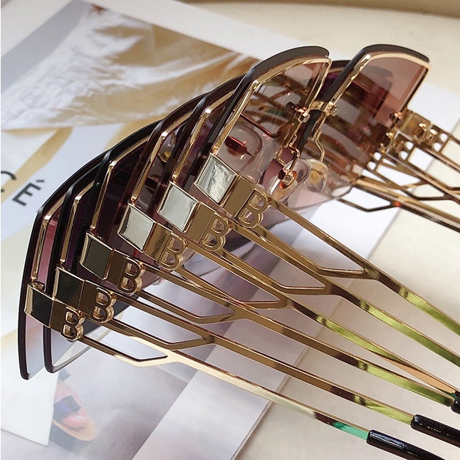 Kính Mát Gọng Vuông Lớn Không Viền Chống Tia UV Thời Trang Cho Nữ