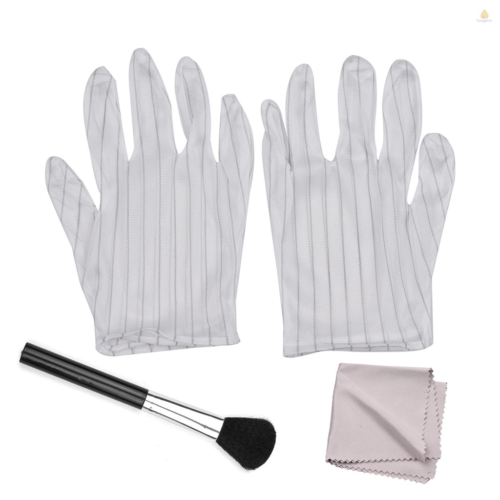 Bộ Dụng Cụ Vệ Sinh Máy Ảnh 3 Trong 1 Gồm Găng Tay + 1 Cặp Bàn Chải Lens + 1 Khăn Lau Cho DSLR