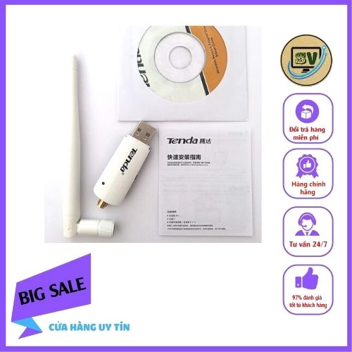 Thiết Bị USB Thu Wifi Tenda U1 300m 1anten Hàng Chính Hãng