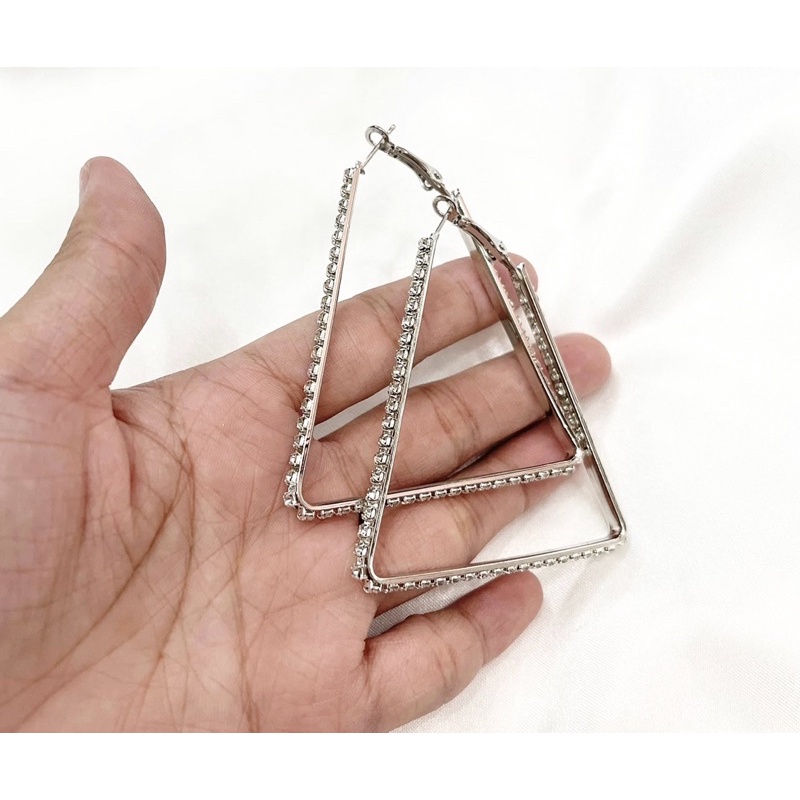 bông tai khoen tròn nhiều size , khuyên tai tròn đính đá sang chảnh phong cách hàn quốc