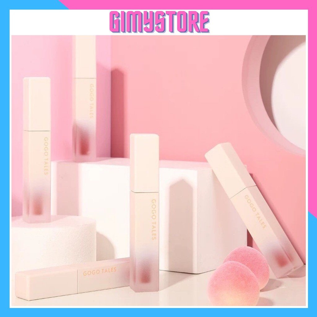 Son Gogo Tales kem đào lì mềm môi White Tube Glossy Lip Glaze