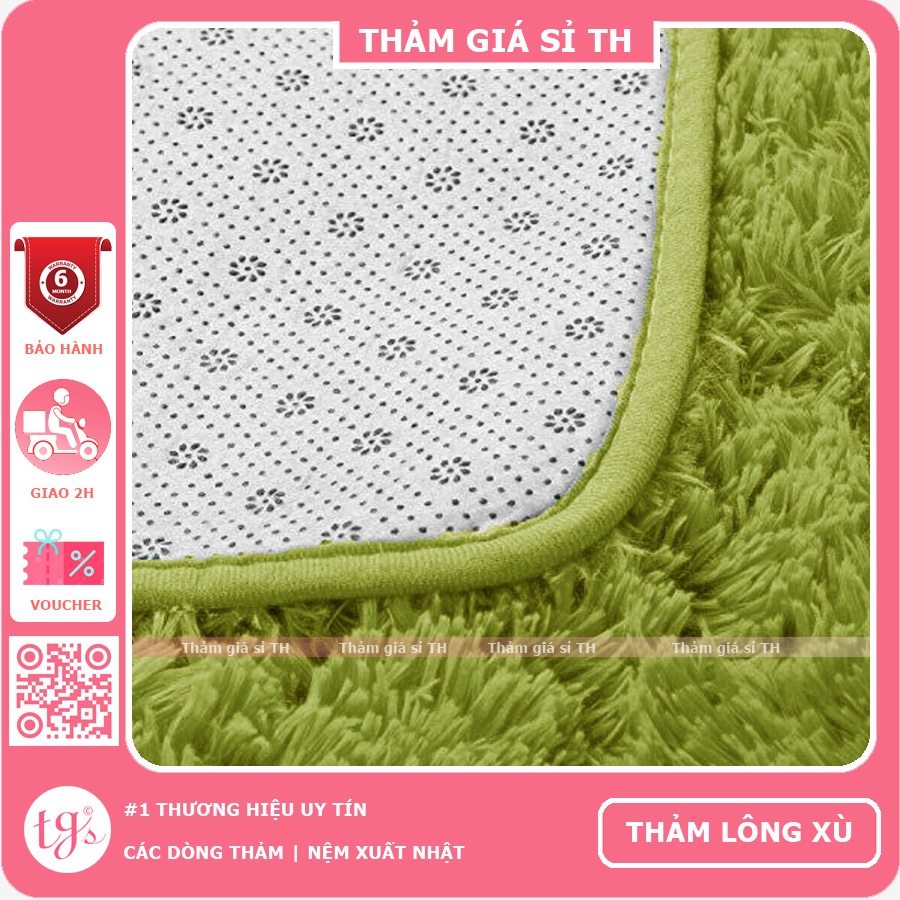 Thảm Lông Trải Sàn Phòng Ngủ Lông Xù Cỏ Xanh 100x160