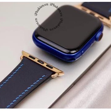 Dây Da Handmade [DA THẬT, BẢO HÀNH 1 NĂM] Swift Xanh Navy cho Apple Watch Seris 1/2/3/4/5/6/7