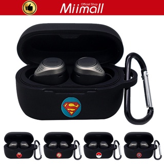 Miimall Vỏ Jabra Elite 75t /Elite Active 75t case bảng Silicone mềm linh hoạt, chống xước / chống va đập with Carabiner cho Jabra Elite 75t Earbuds ốp