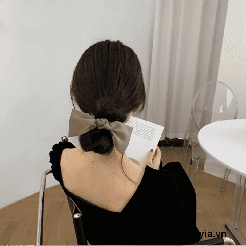 Dây Cột Tóc Satin Co Giãn Thắt Nơ Xinh Xắn Thời Trang Mùa Hè Cho Nữ