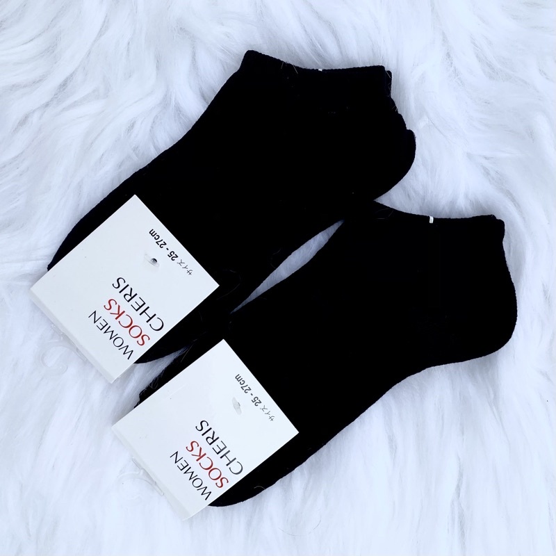 Vớ cổ ngắn đen full nam nữ, tất chân cổ ngắn công sở( hình thật)