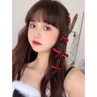 Sét 3 trâm nhung nơ đỏ đô tạo kiểu tóc ✨✨