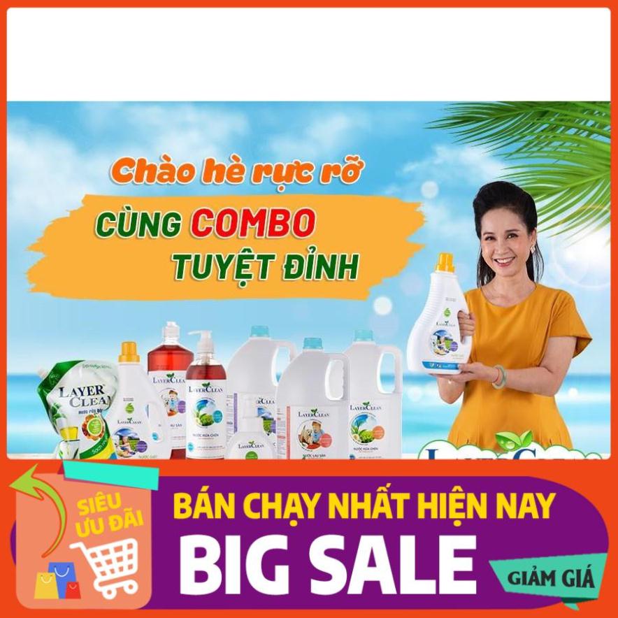 Nước rửa bát hữu cơ Layer Clean hương hồng 5l