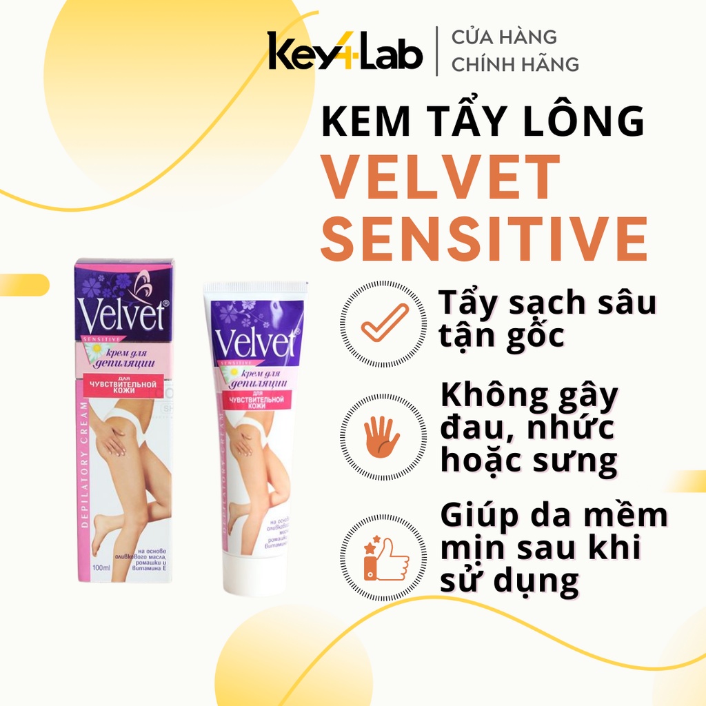 Kem Tẩy Lông Velvet Sensitive Nga 100ml key4 | BigBuy360 - bigbuy360.vn